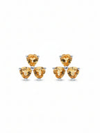 Pietra Pear Shaped Citrine Studs Earrings 925 Sterling Silver For Women