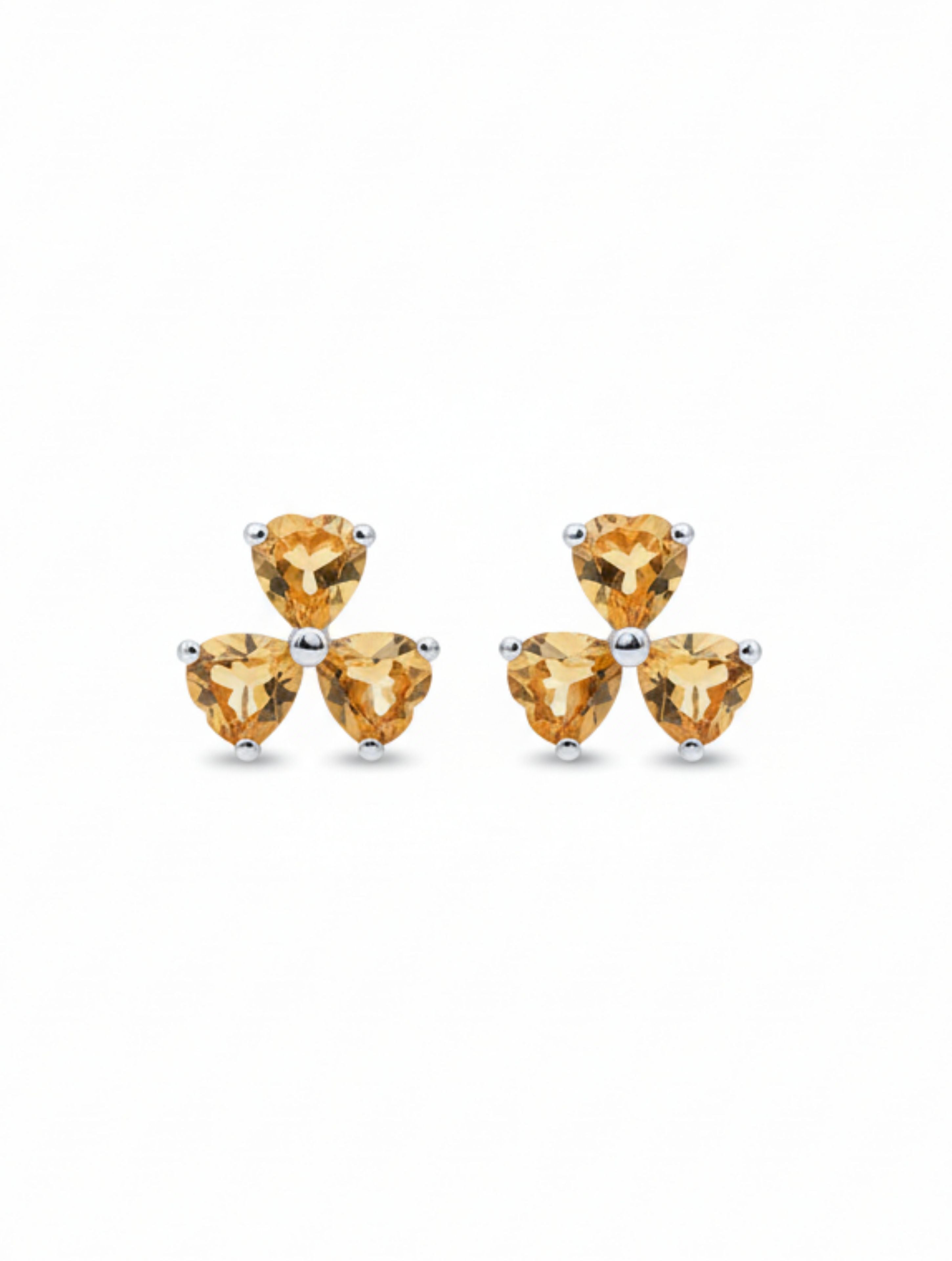 Pietra Pear Shaped Citrine Studs Earrings 925 Sterling Silver For Women