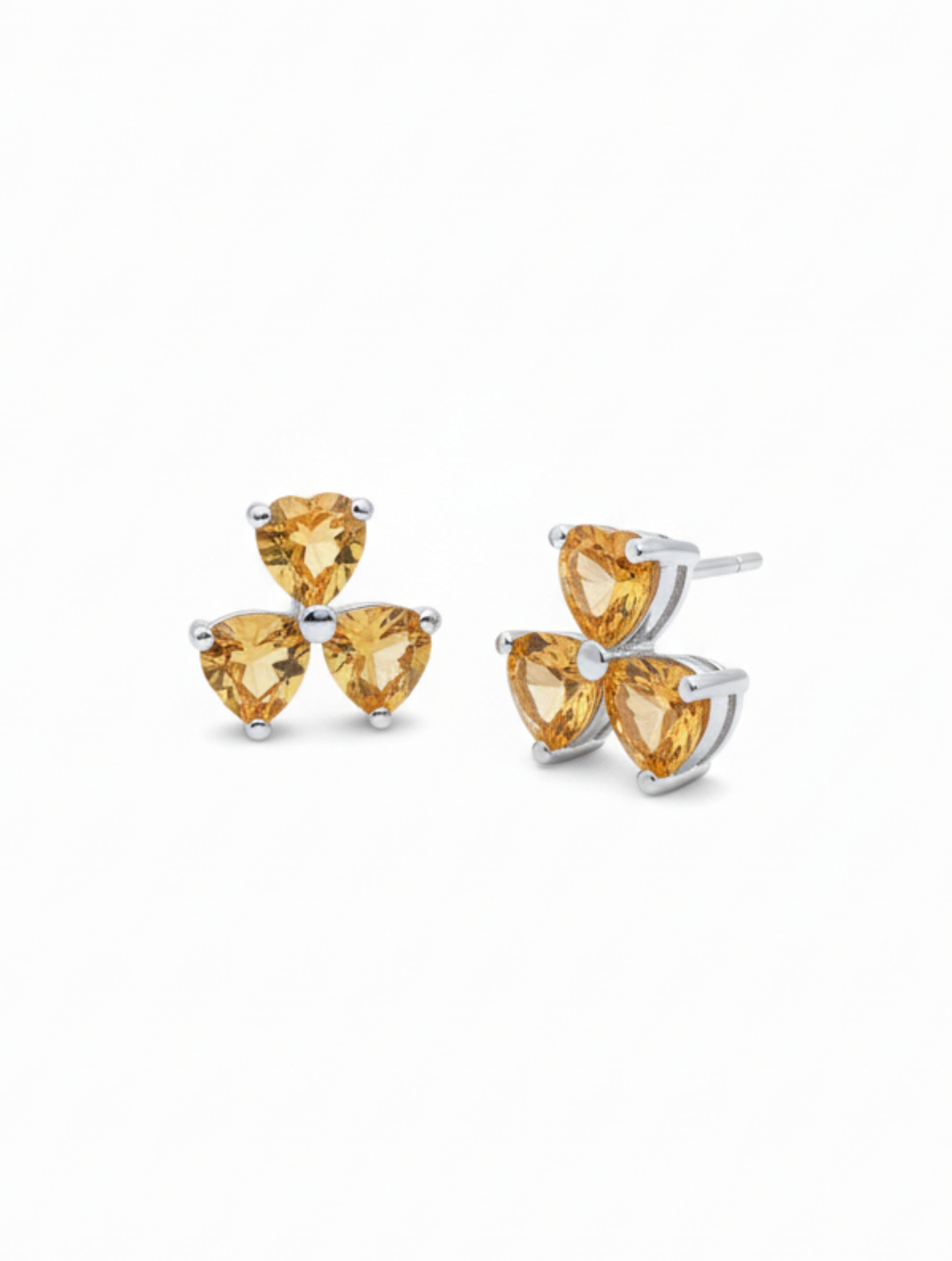 Pietra Pear Shaped Citrine Studs Earrings 925 Sterling Silver For Women