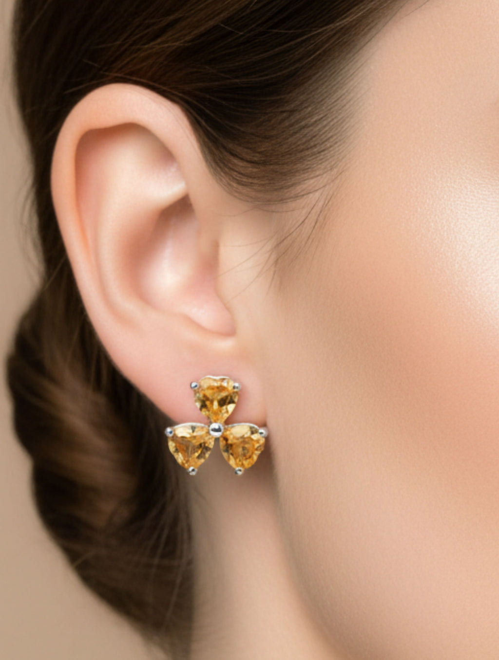 Pietra Pear Shaped Citrine Studs Earrings 925 Sterling Silver For Women