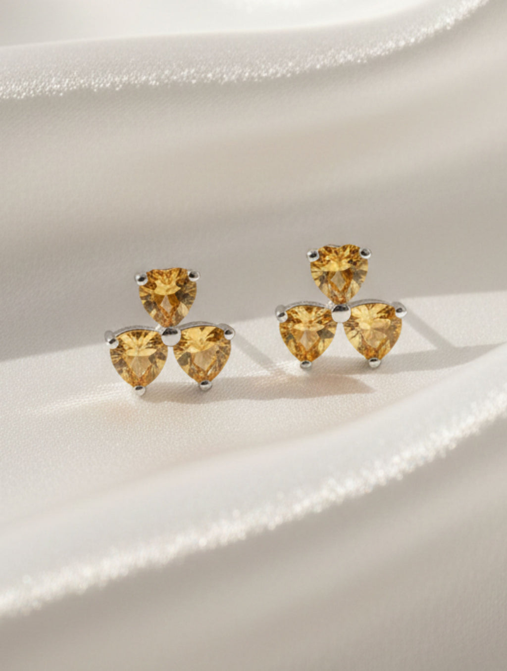 Pietra Pear Shaped Citrine Studs Earrings 925 Sterling Silver For Women