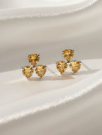 Pietra Pear Shaped Citrine Studs Earrings 925 Sterling Silver For Women