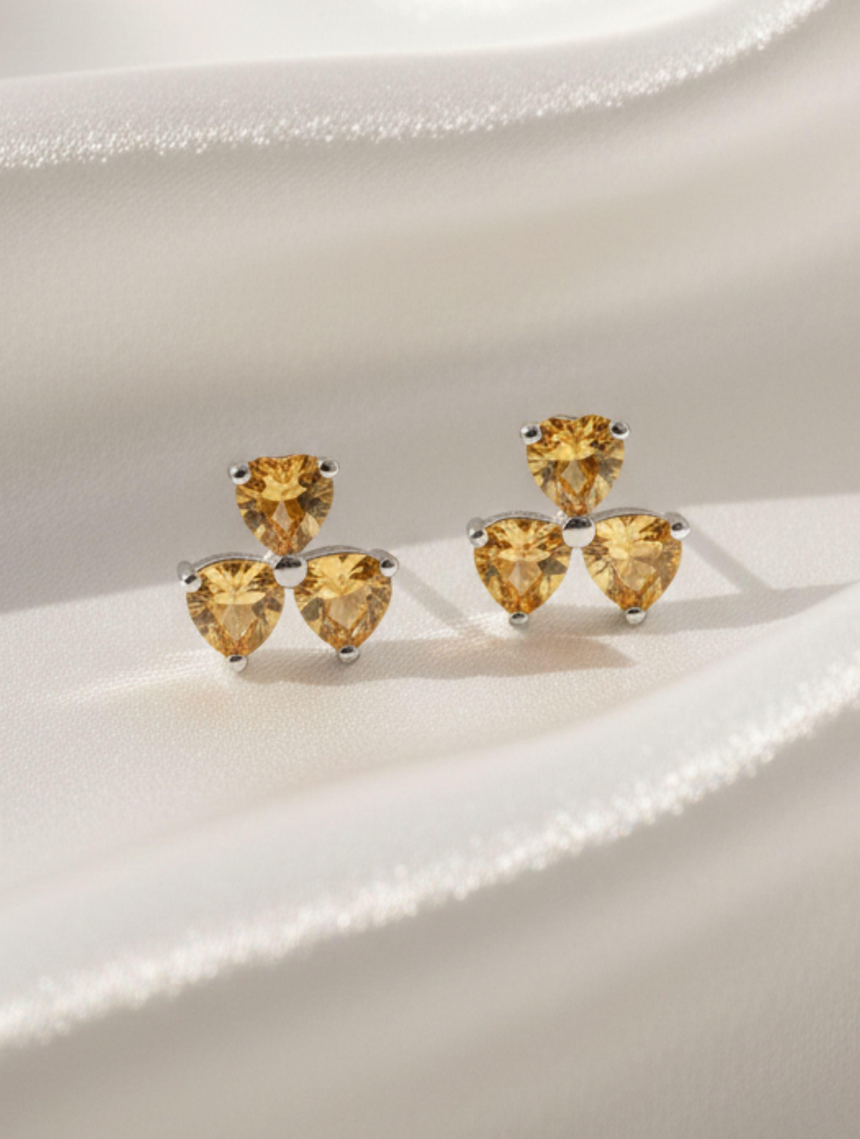 Pietra Pear Shaped Citrine Studs Earrings 925 Sterling Silver For Women