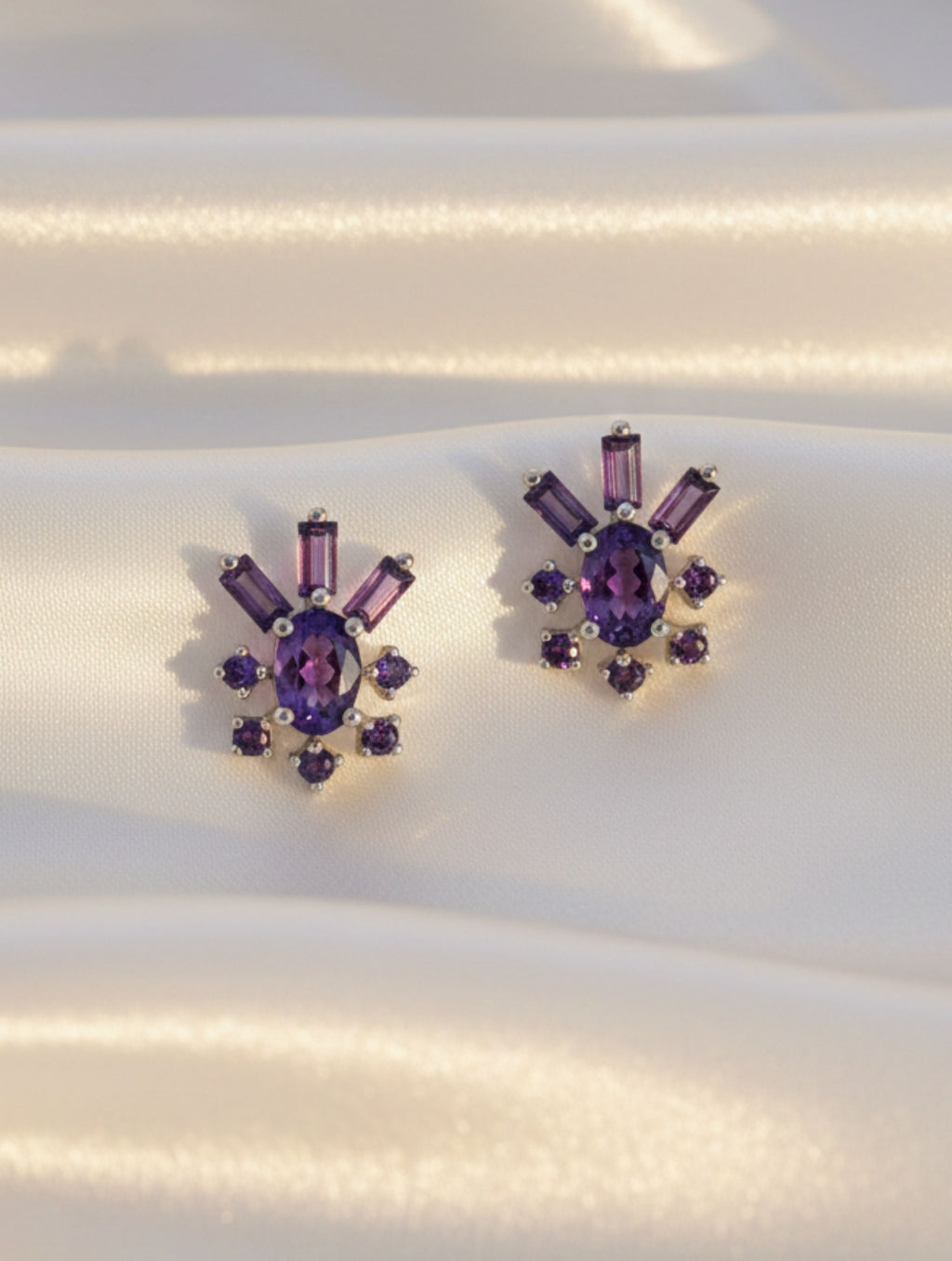 Pietra Citrine Multi-Shape Studs Earrings 925 Sterling Silver For Women