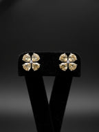 Rhodium Pear-Shaped Citrine Pietra 925 Sterling Silver Studs Earrings For Women