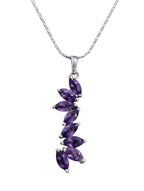 Rhodium Marquise Amethyst Pietra 925 Sterling Silver Pendant For Women