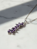 Rhodium Marquise Amethyst Pietra 925 Sterling Silver Pendant For Women