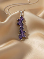 Rhodium Marquise Amethyst Pietra 925 Sterling Silver Pendant For Women