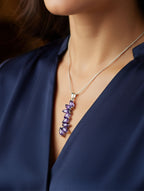 Rhodium Marquise Amethyst Pietra 925 Sterling Silver Pendant For Women