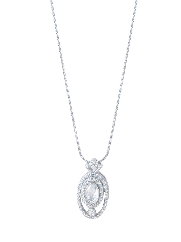 Opulent Moissanite Mughal-Inspired Silver Necklace - Kicky & Perky