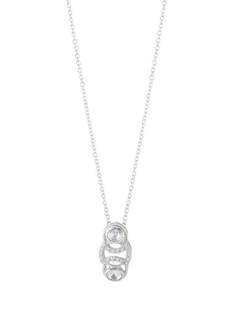 Ethereal Pearl & Crystal Wedding Pendant - Kicky & Perky