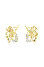Geometric Moissanite Stud Earrings in 925 Sterling Silver