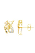Geometric Moissanite Stud Earrings in 925 Sterling Silver