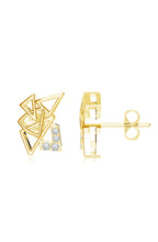 Geometric Moissanite Stud Earrings in 925 Sterling Silver