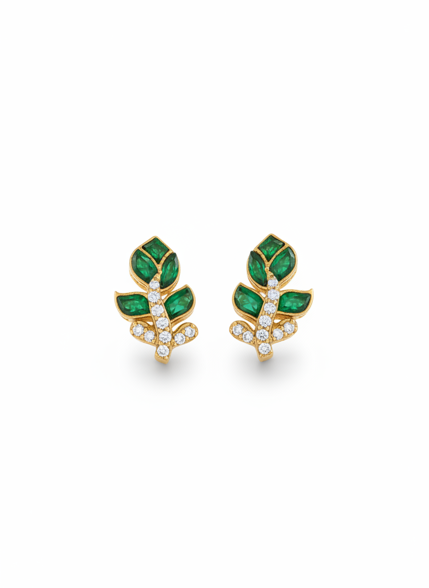 Sterling Silver Moissanite & Talph Statement Stud Earrings